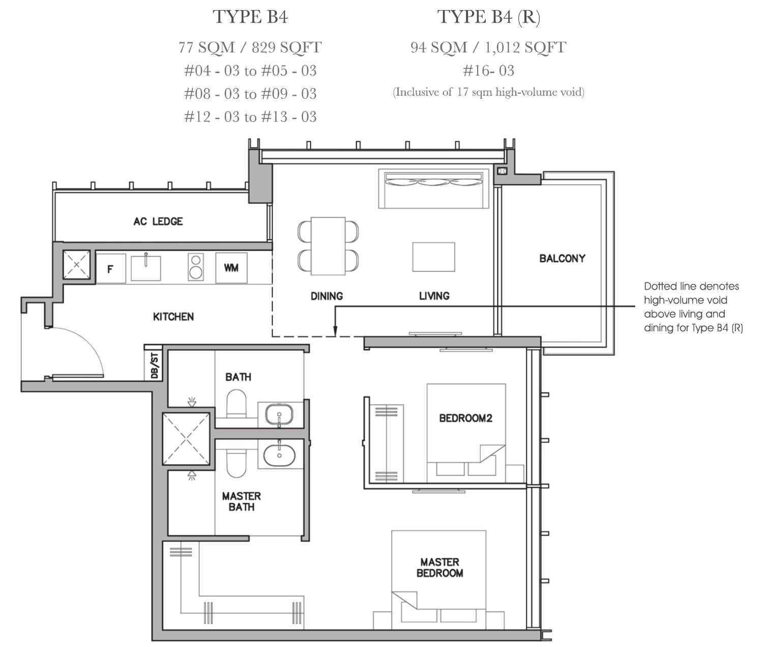 Type B4 and B4(R) floor plans